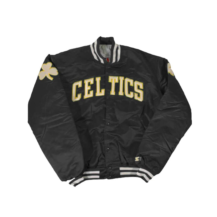 Boston Celtics Black Satin Jacket