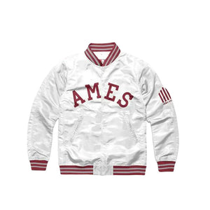Ames Arch Iowa State Cyclones White Satin Jacket