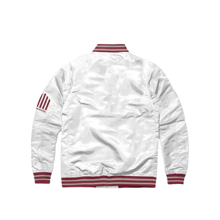 Ames Arch Iowa State Cyclones White Satin Jacket Back