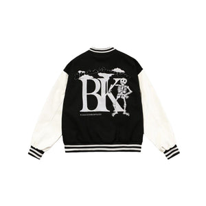 Black Cotton Bk Varsity Jacket back