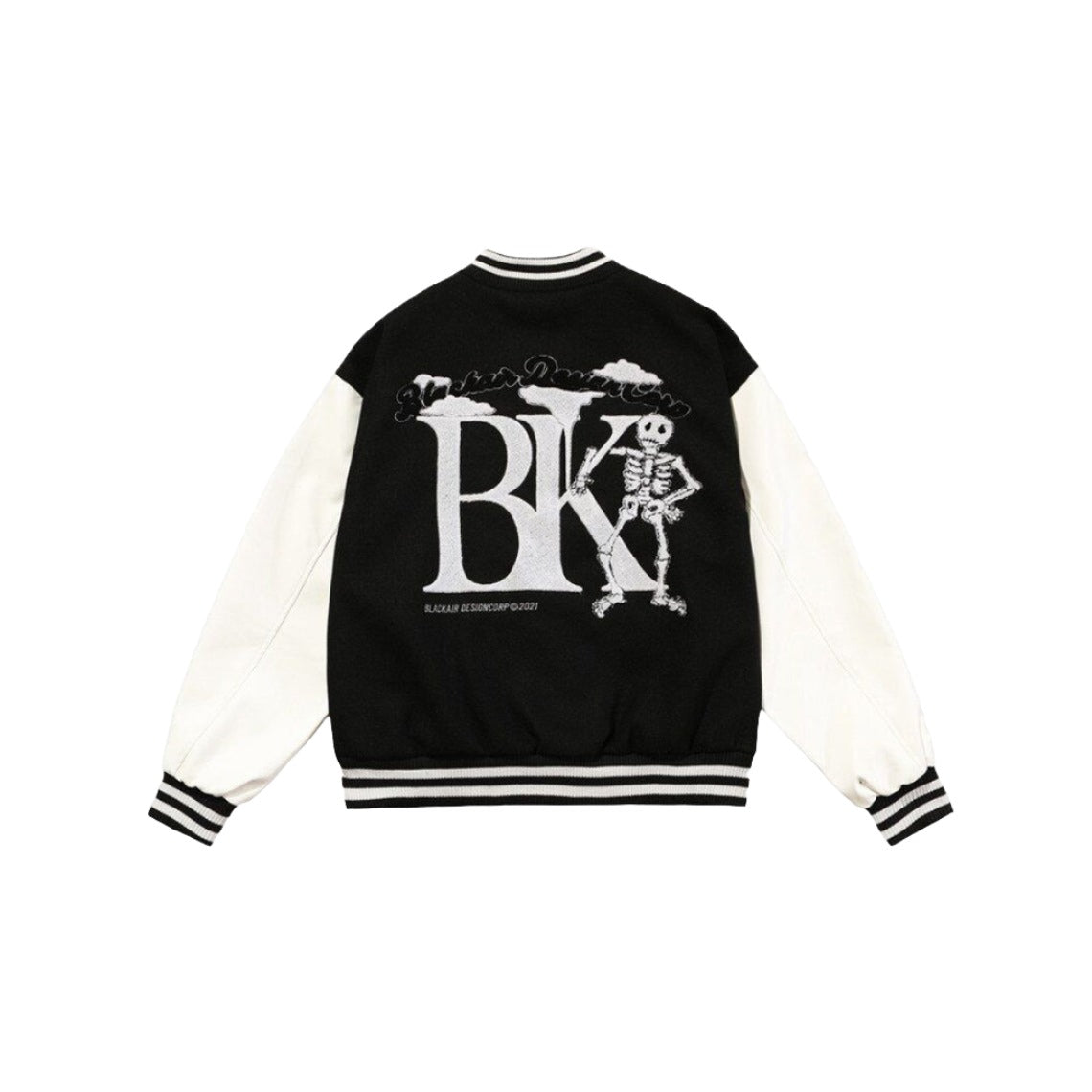 Black Cotton Bk Varsity Jacket back