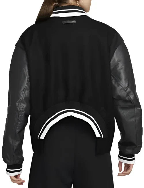 Caitlin Clark Snl Black Letterman Jacket