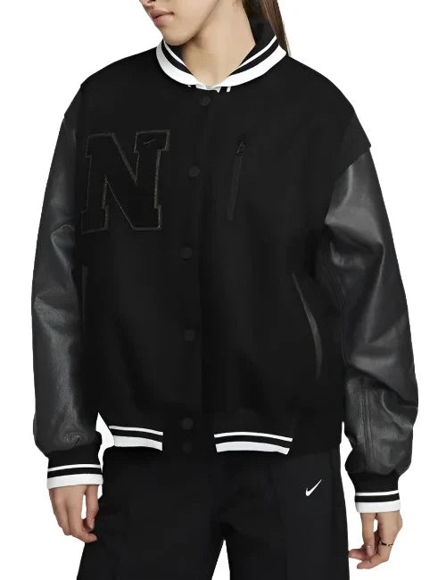 Caitlin Clark Snl Black Letterman Jacket