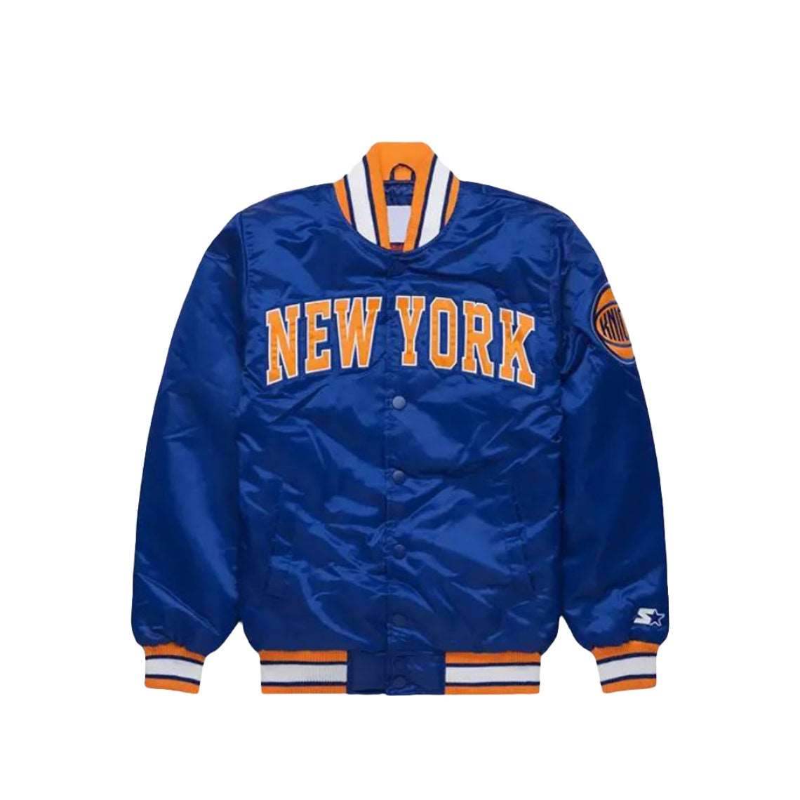 90’s NY Knicks Blue Jacket, HNA Leather, Satin jacket, ny-knicks-blue-jacket, 90’s New York Knicks Blue Jacket, 90’s New York Knicks Blue Satin Jacket, 90’s New York Knicks Bomber Blu