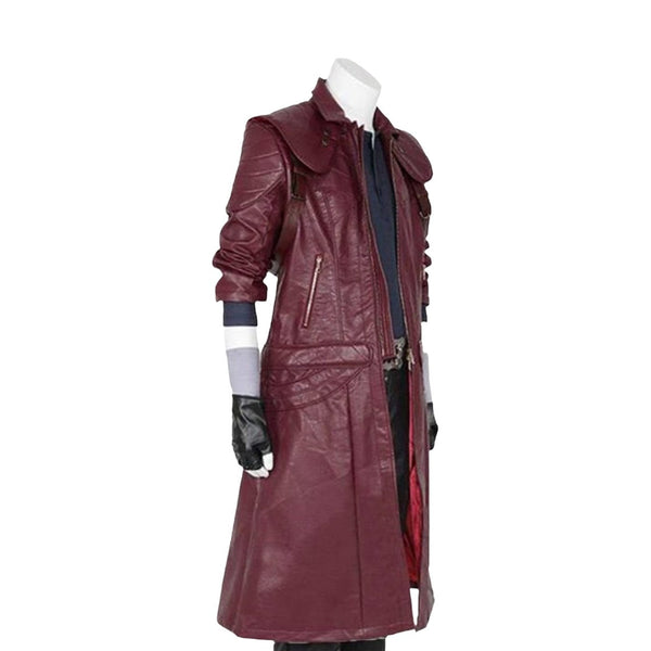 DMC Dante Devil May Cry 5 Maroon Trench Leather Coat