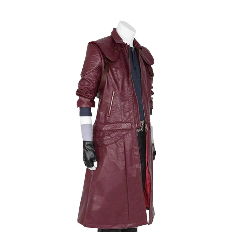 DMC Dante Devil May Cry 5 Maroon Trench Leather Coat