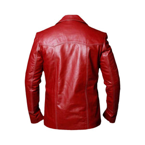 Brad Pitt Fight Club Tyler Durden Red Leather Jacket